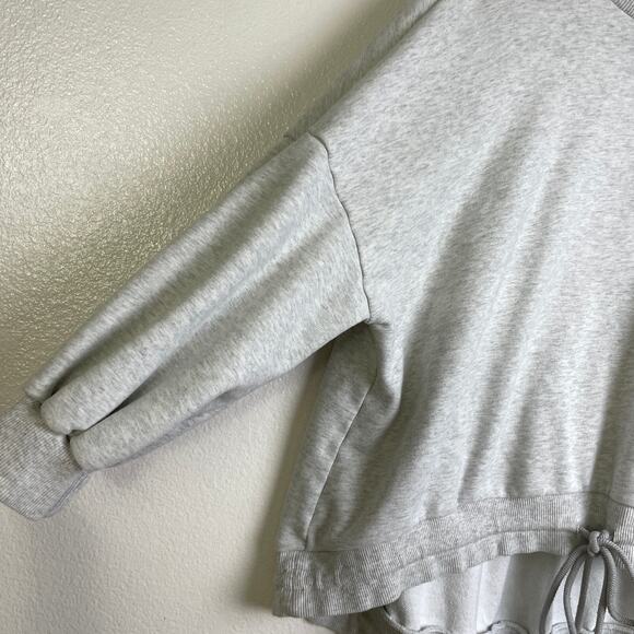 NAP Loungewear Oversized Track Sweatshirt Gray Womens Medium Drawstring Hem - Picture 6 of 12